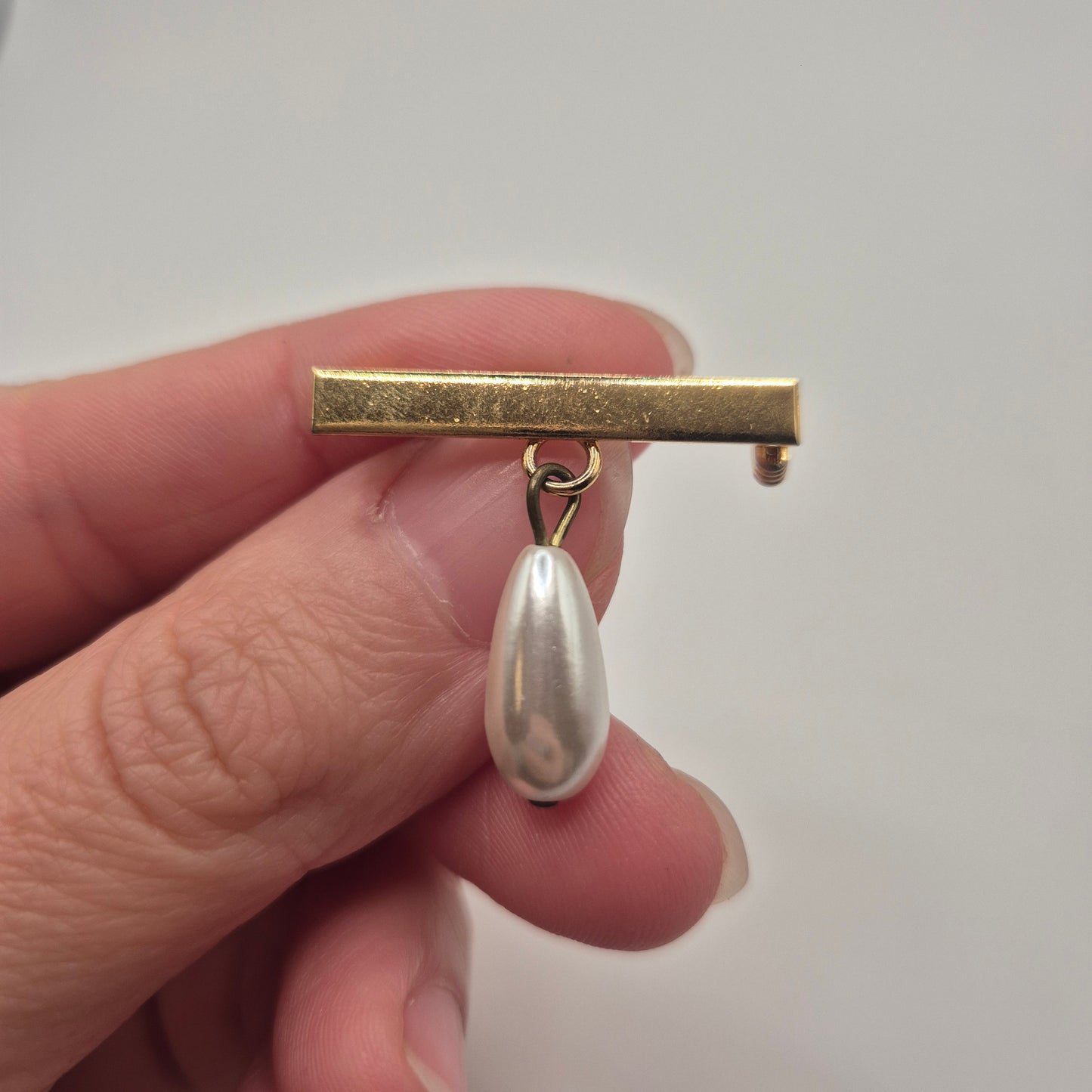 Vintage Brosche 80er Jahre Gold Modeschmuck"Träne"