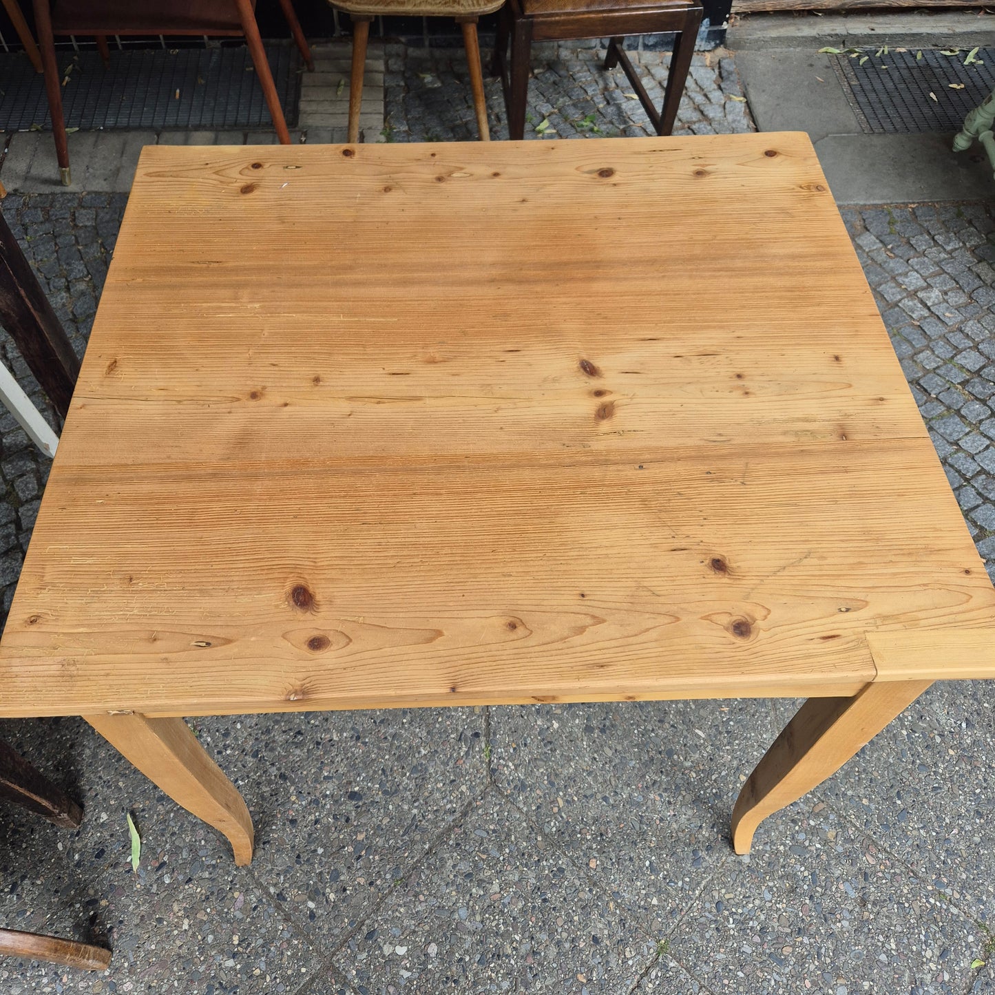 Antiker Biedermeier Tisch Kiefernholz 80x90cm Vollholz