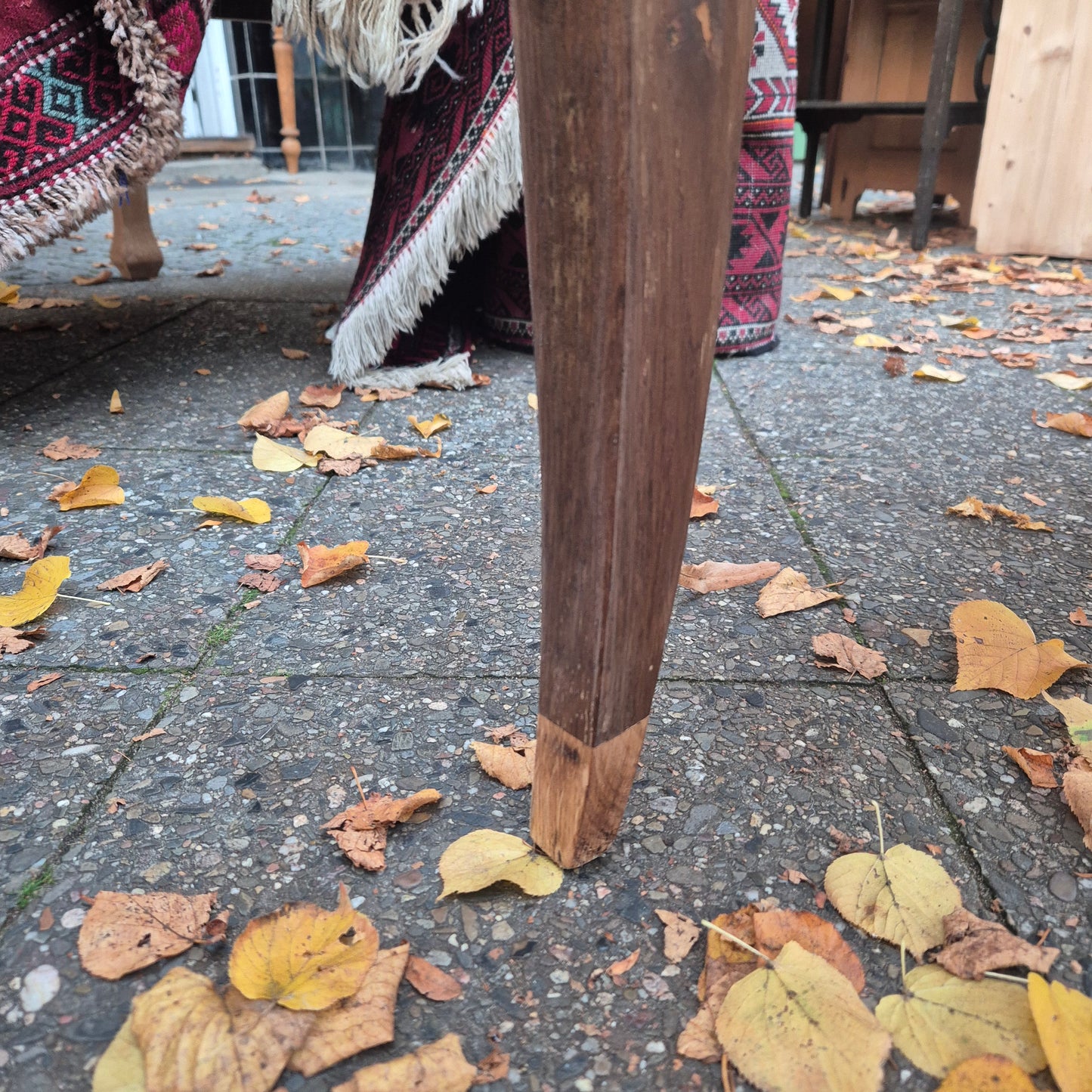 Antiker Biedermeier Tisch von 1860 mit Schublade 74x95cm Vollholz