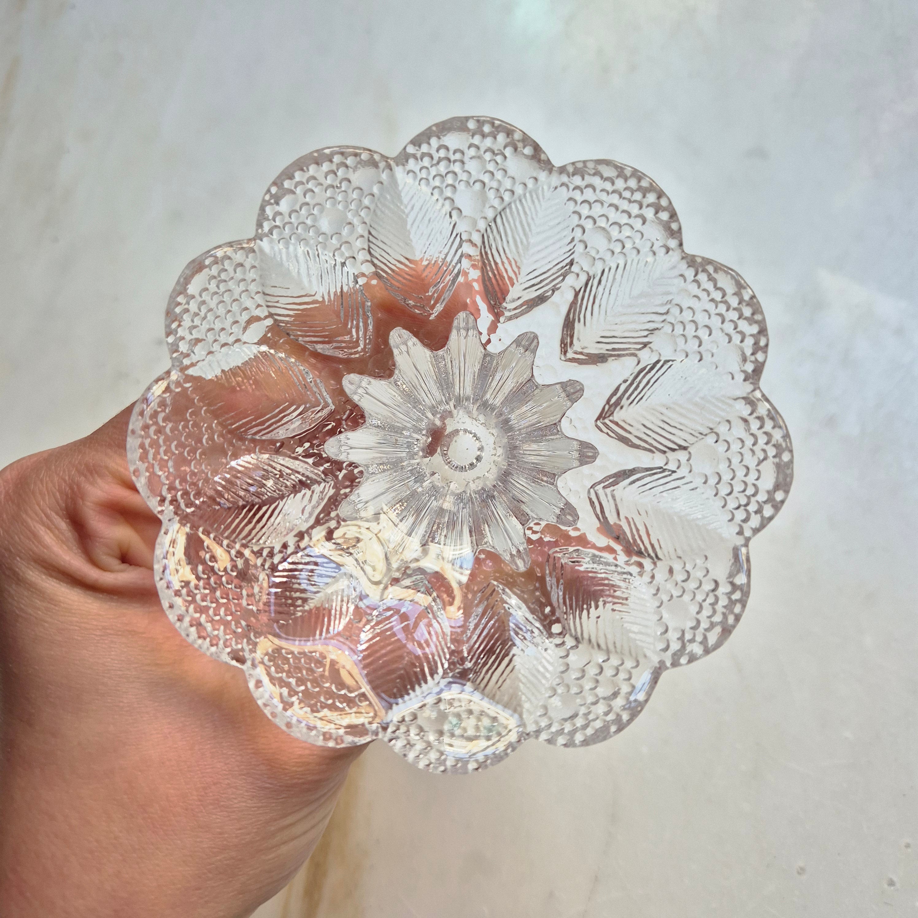 Lausitzer Glas Kerzenständer Vintage