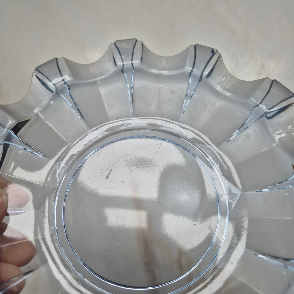 Vintage Teller blau transparent Glasschale