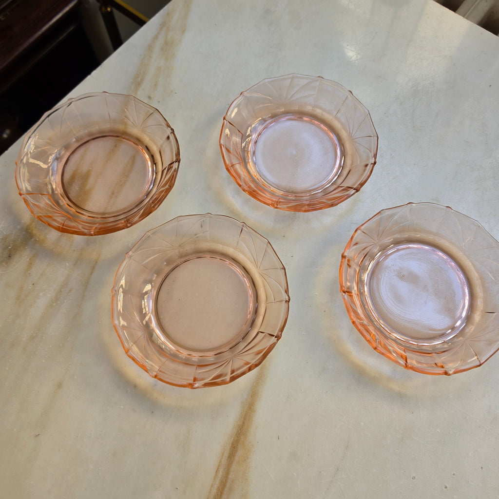 4x Rosalin Glasschalen - im Art-Déco-Stil - Teller