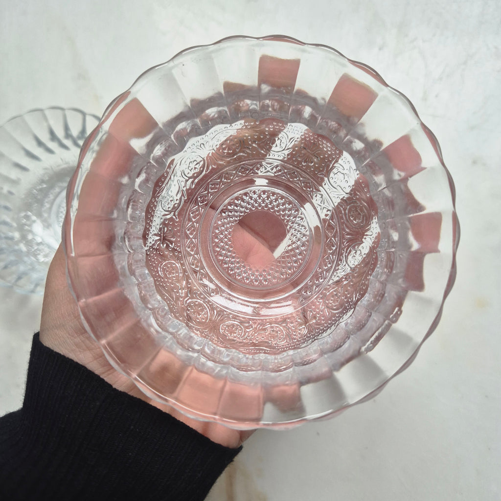 2x kleine Vintage Glasschälchen