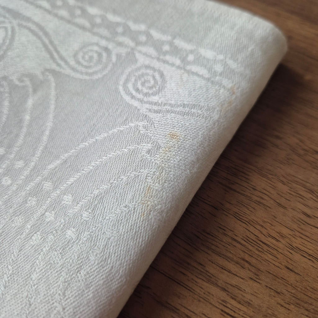 2x Antike Jugendstil Servietten mit Monogramm S.G