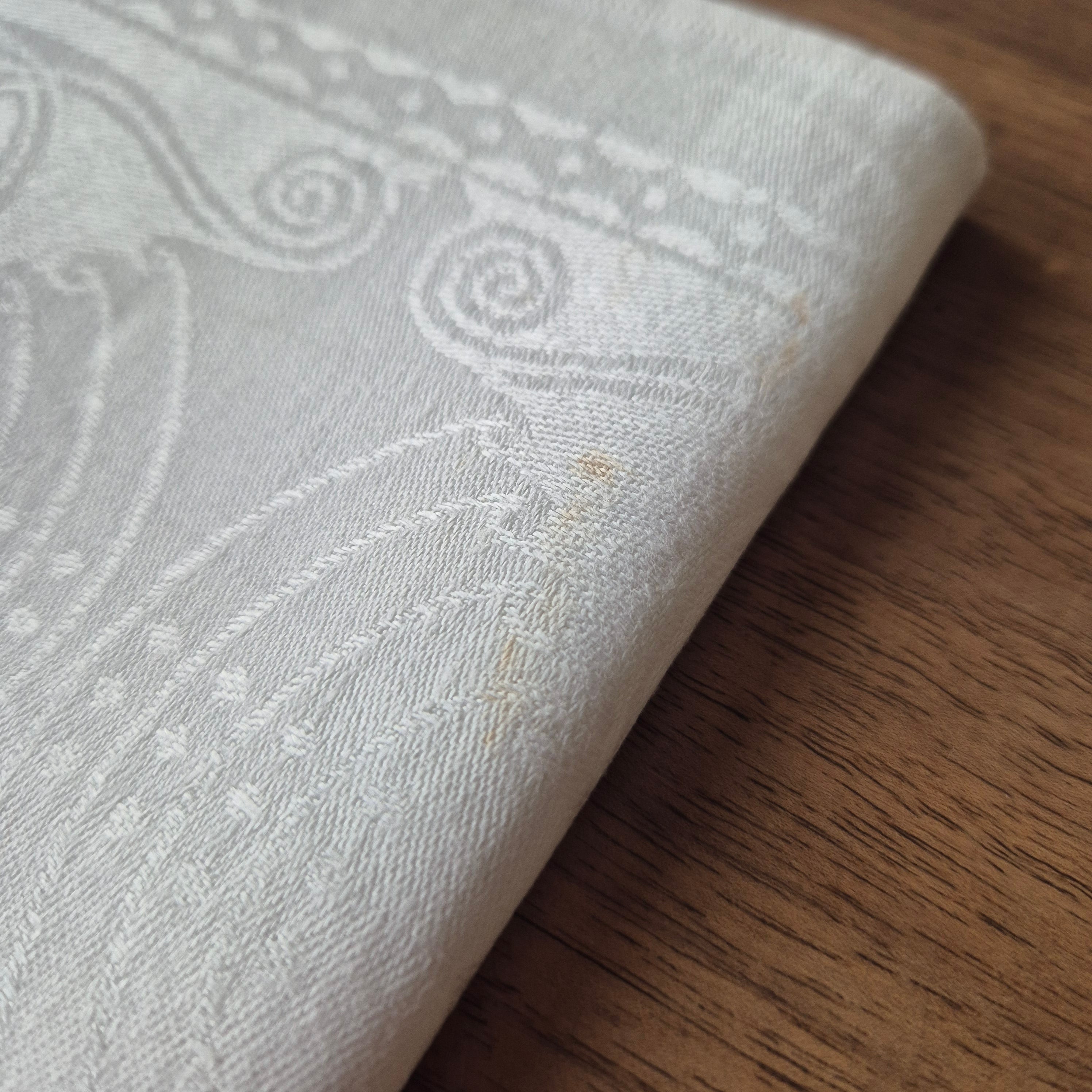 2x Antike Jugendstil Servietten mit Monogramm S.G