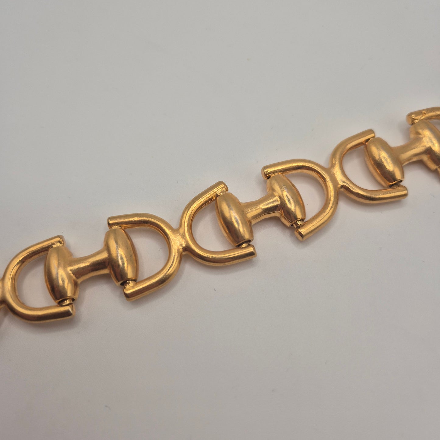 Goldenes Vintage Armband massiv Metall Statement 80er Jahre Anker