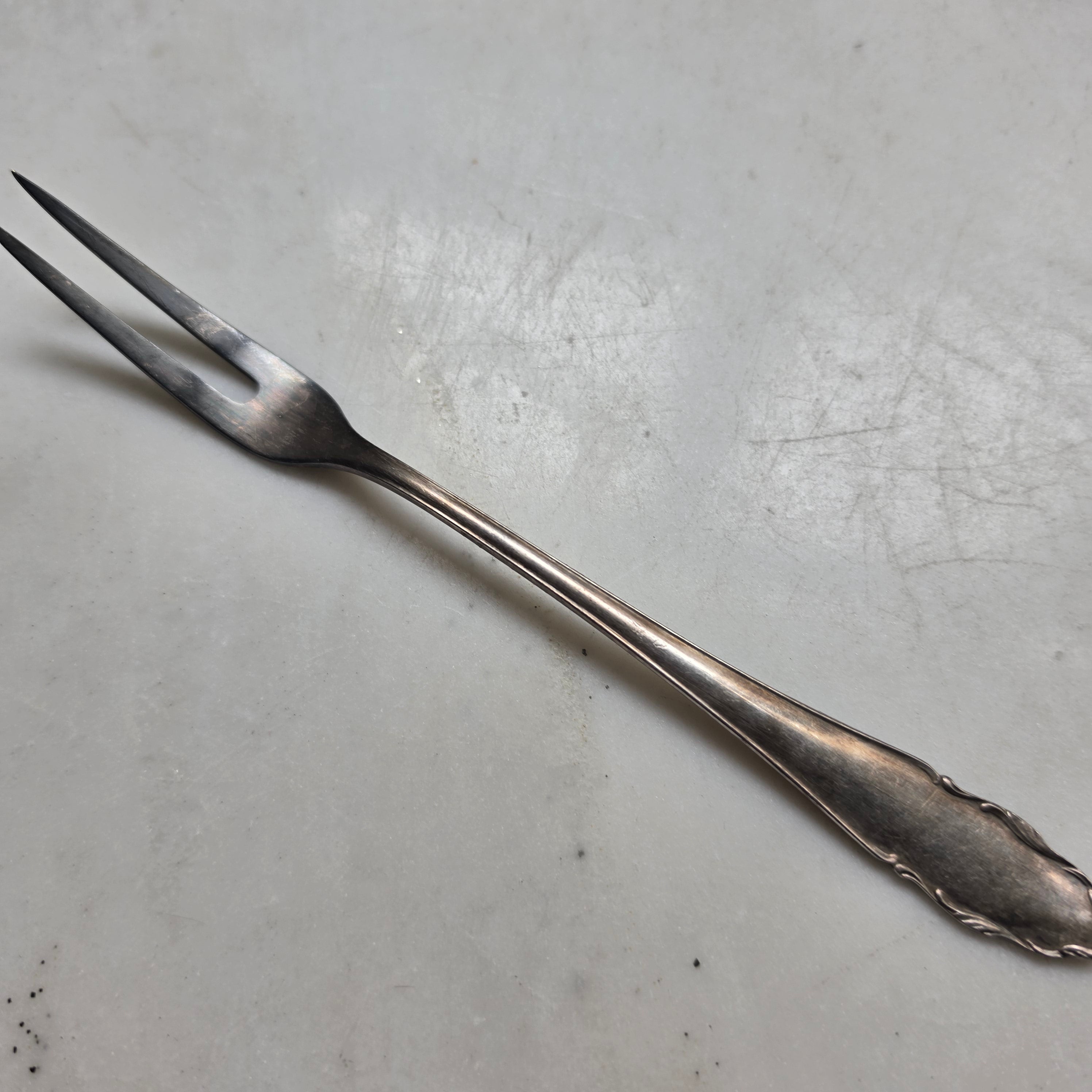 Vintage WMF Aufschnittgabel versilbert (WMF 90) – Klassische Serviergabel mit Patina