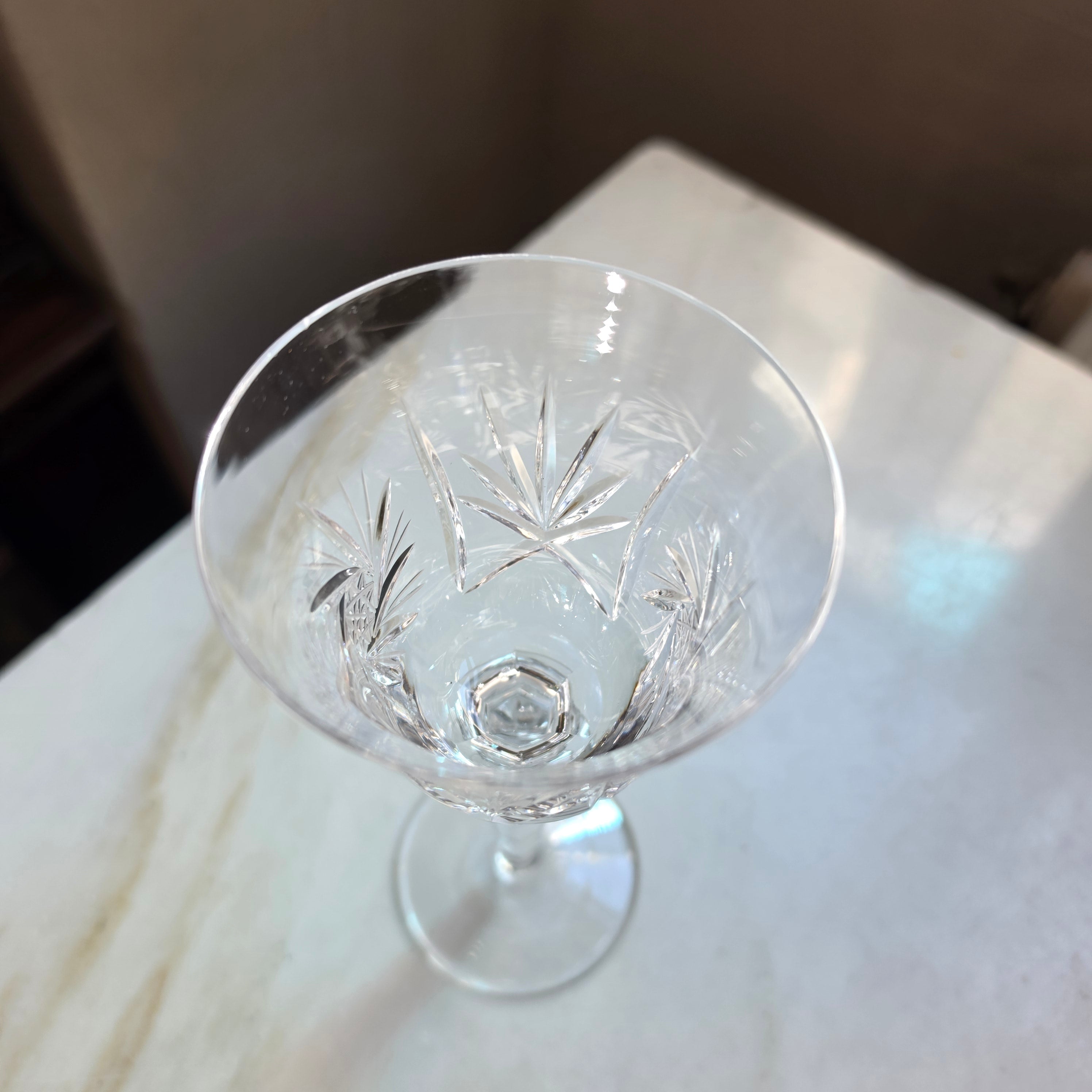 Elegantes Vintage Kristallglas mit Facettenschliff – Mundgeblasen & Handgeschliffen