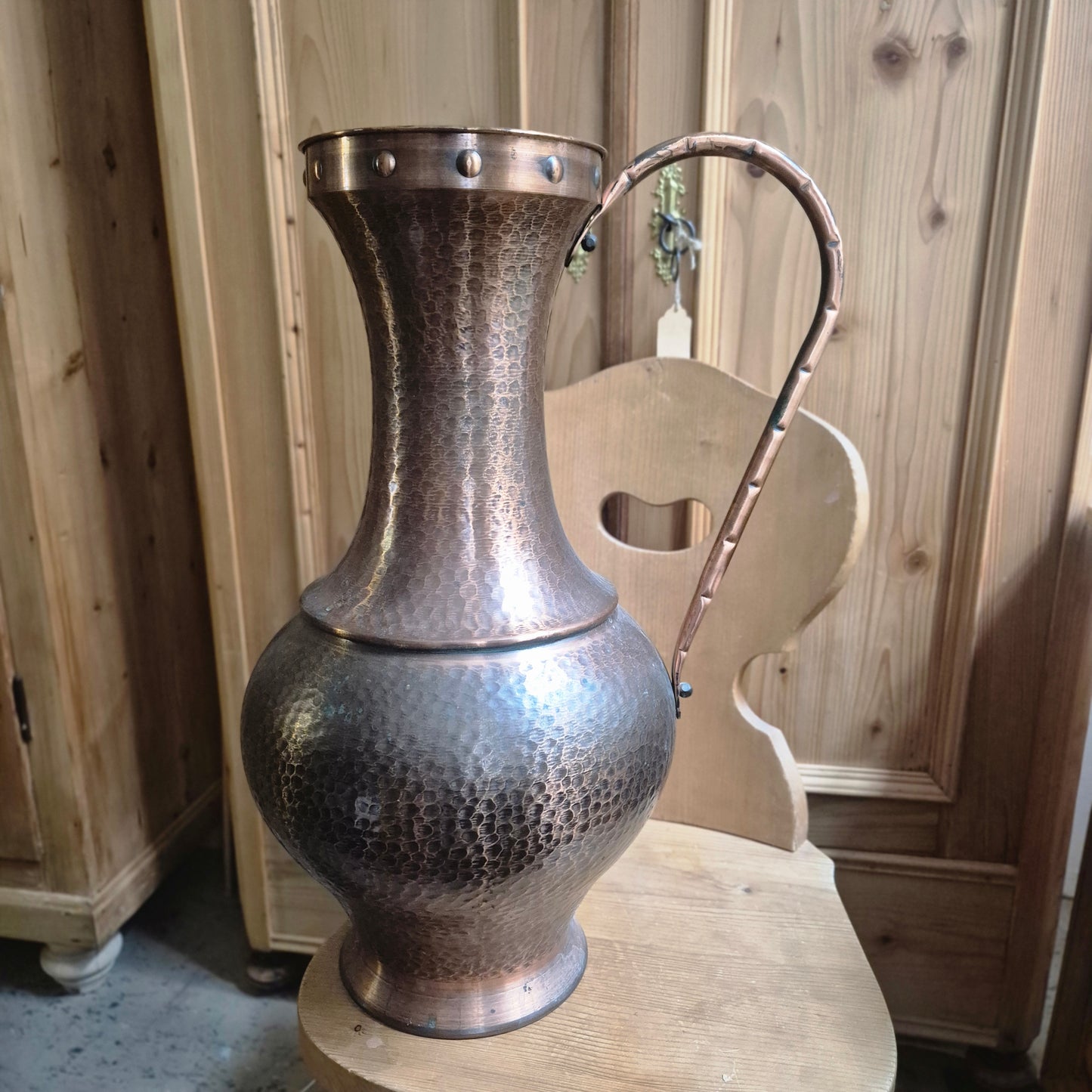 Große Vintage Kupferkanne Bodenvase
