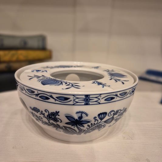 Antikes Stövchen von Winterling Echt Kobalt scharffeuer blau weiß Zweibelmuster