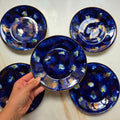 5x Set Vintage Wallendorf Porzellan Teller „Echt Kobalt“ & Gold – Handbemalt, Made in GDR - Mid-Century / Space Age