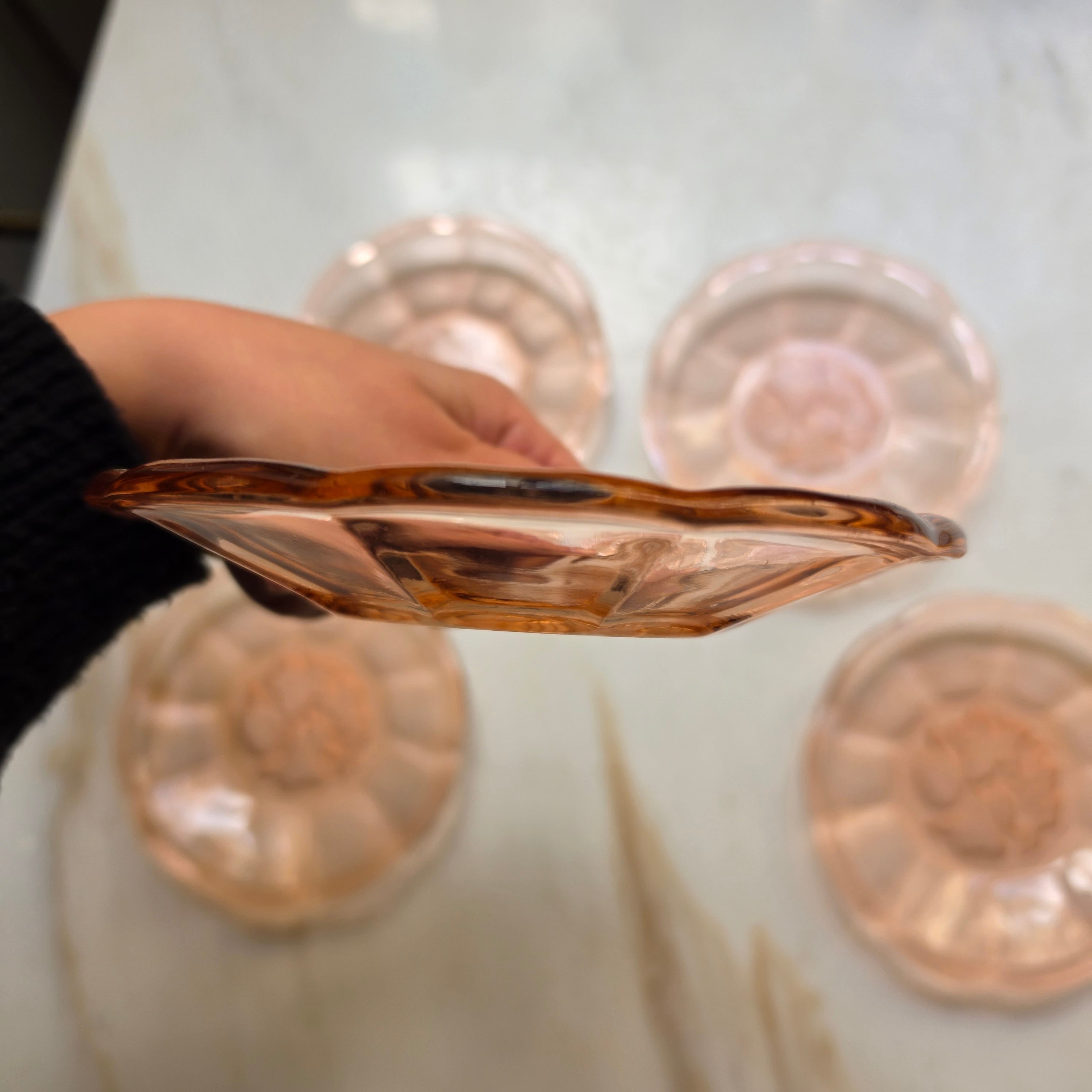 5x Rosalin Glasschalen - im Art-Déco-Stil - Schälchen mit Obstmotiv