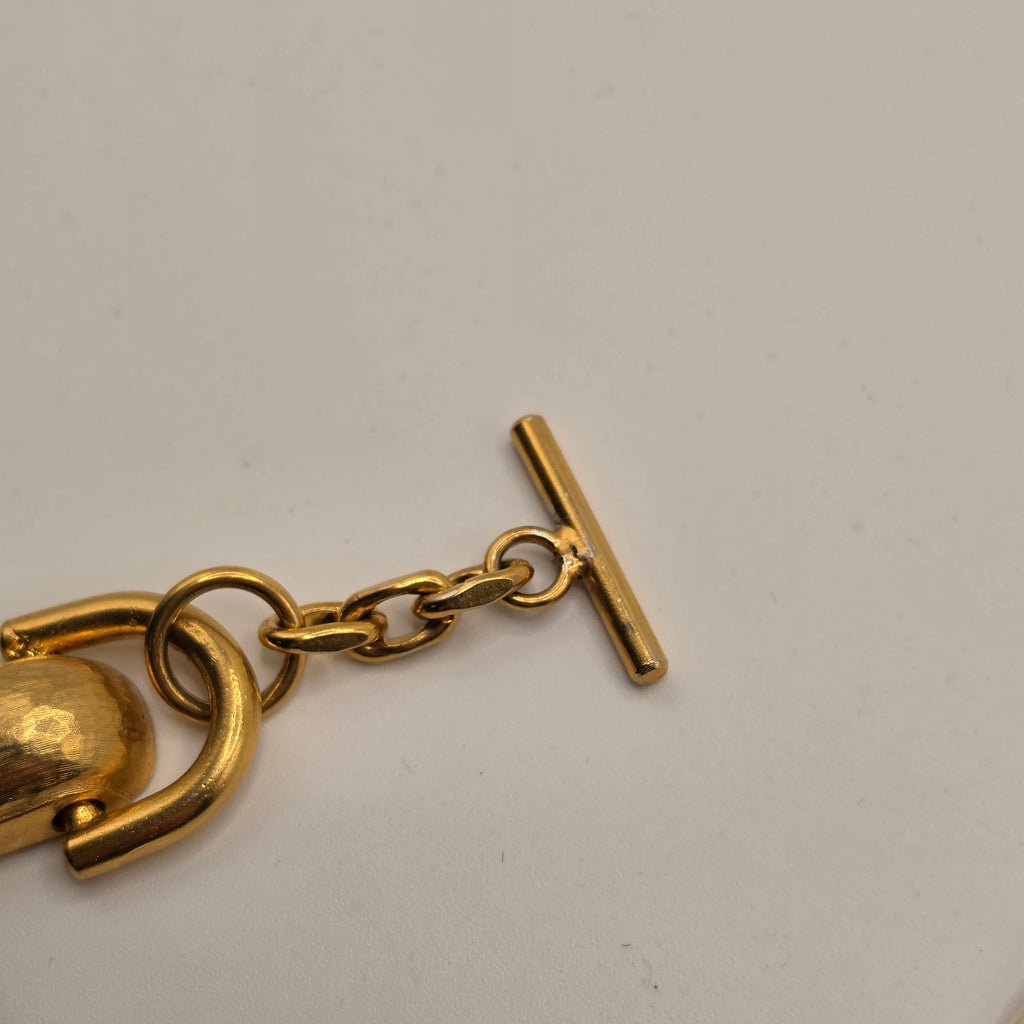Vintage- Statement-Gliederarmband in mattiertem Gold-Look