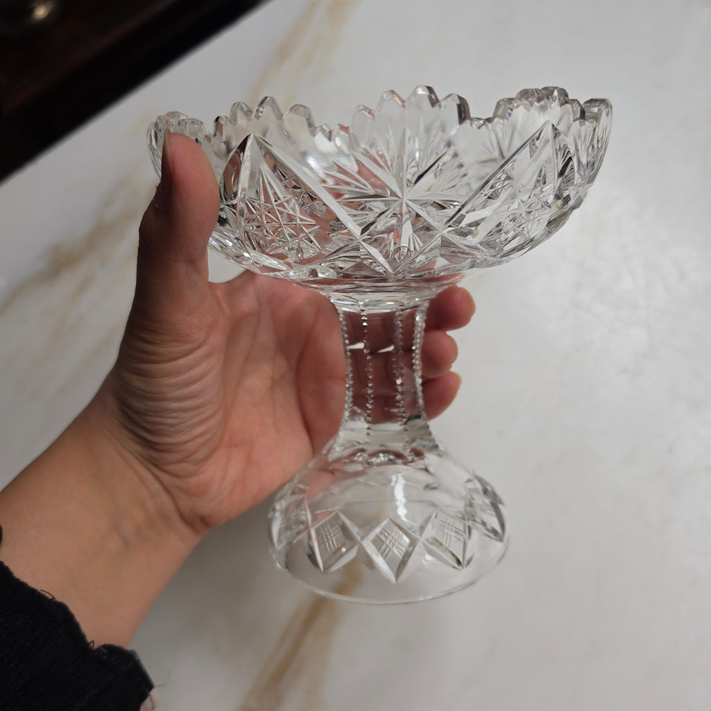Vintage Kristall Schale auf Fuß - Etagere - Servierschale