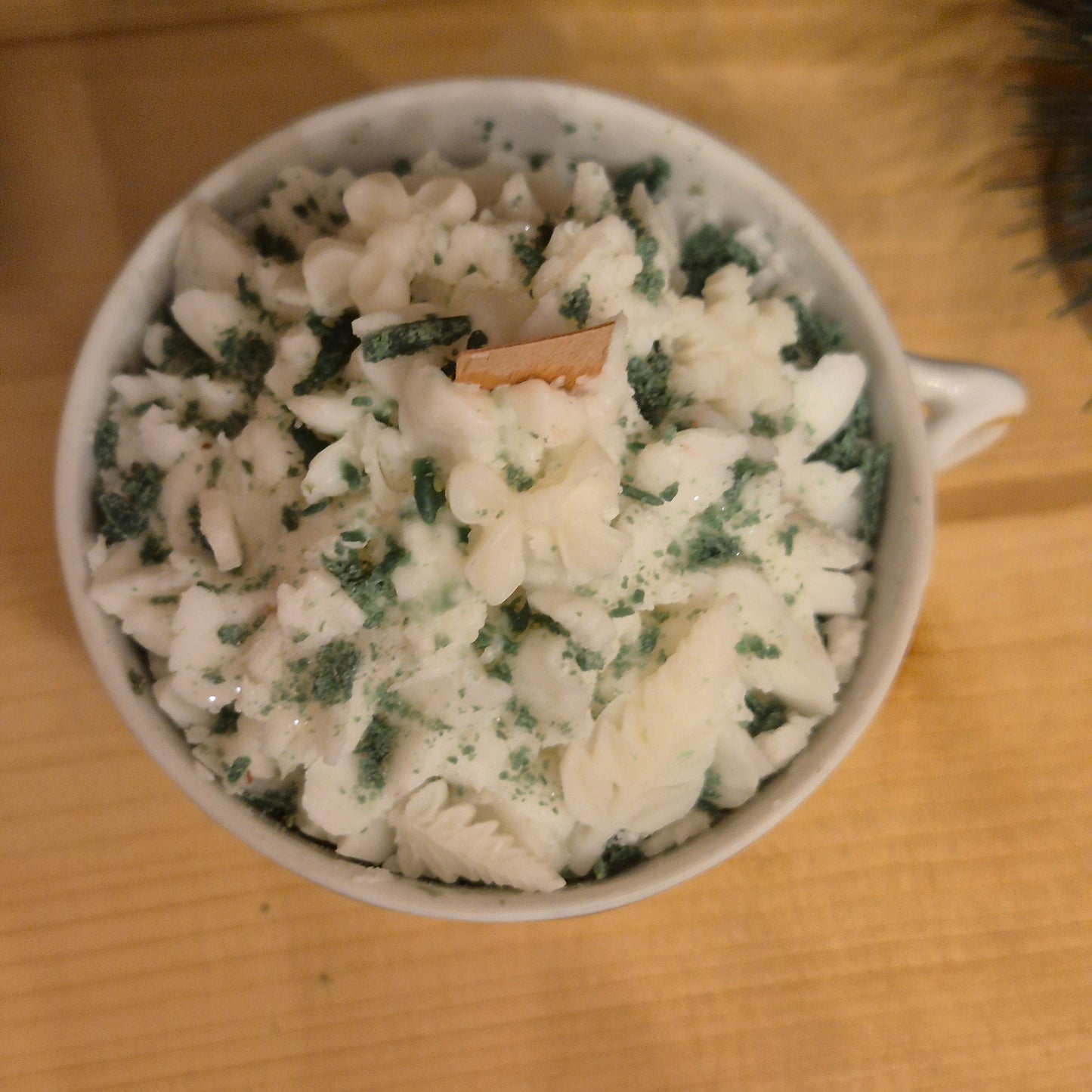 Handgemachte Sojawachskerze Weihnachtesgeschenk Sahne Dessert in Antiker Porzellan Tasse Bavaria