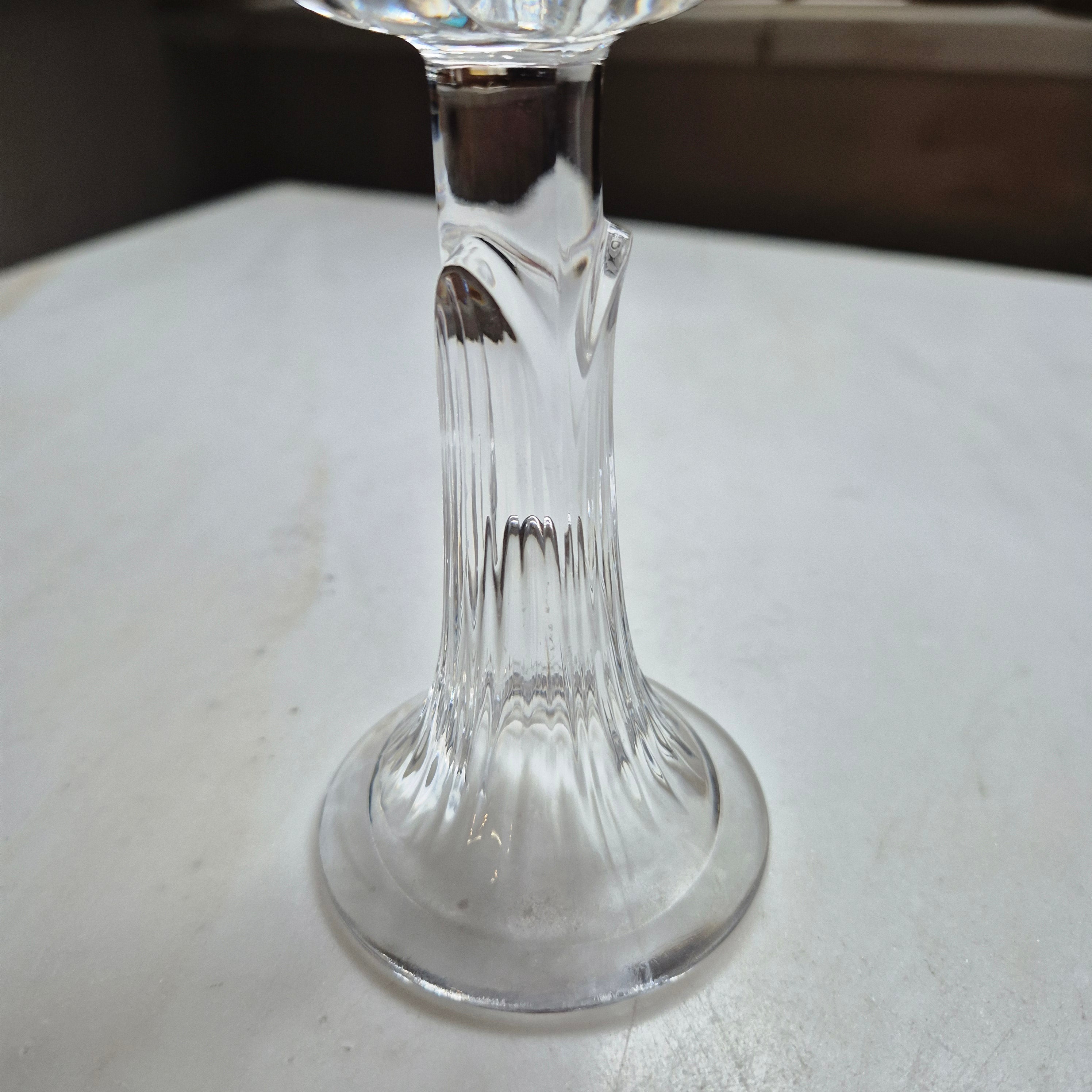 Vintage Glas Kristall Kerzenhalter in Tulpenform