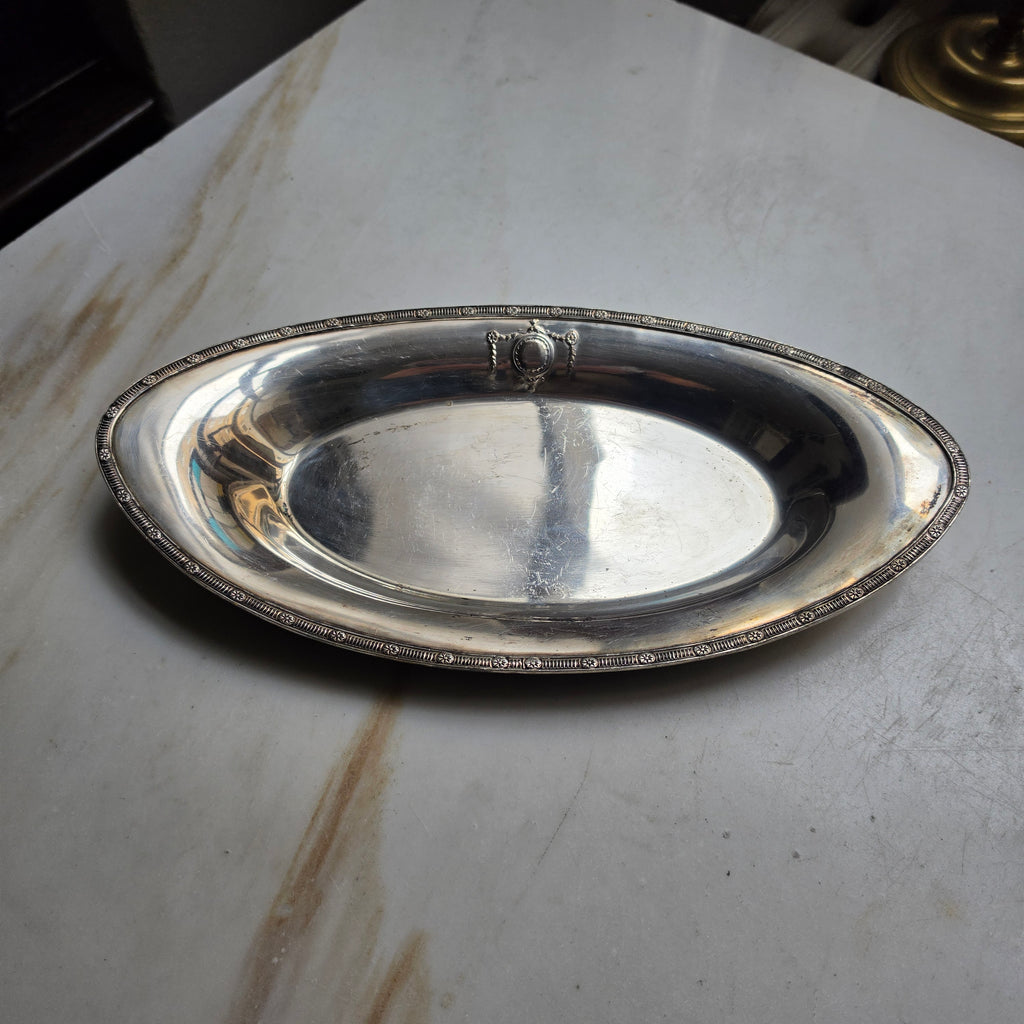 Vintage Servierschale „Sheffield Reproduction“ (Modell 164) – Versilberte Oval-Anrichteschale