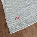 Antikes Jugendstil Küchen-&Geschirrtuch Leinen mit Monogramm E.I. cremeweiß