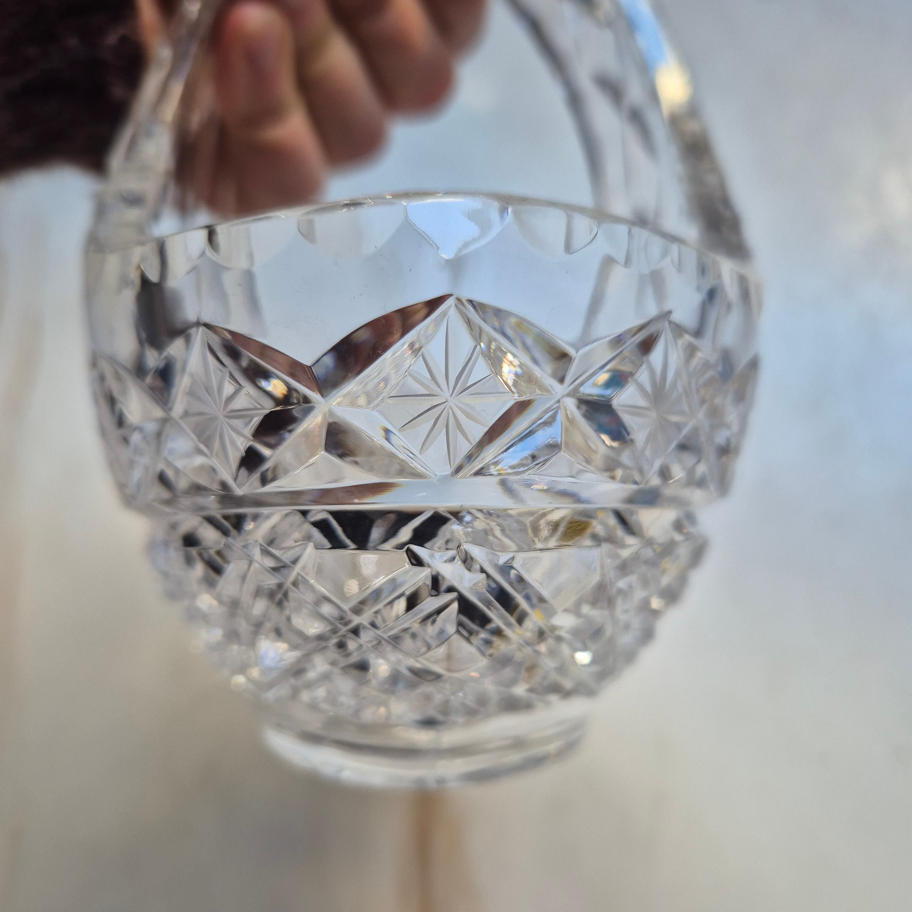 Vintage Glas Schale Obstschale Gebäck Bonbon Konfekt Korb Ostern