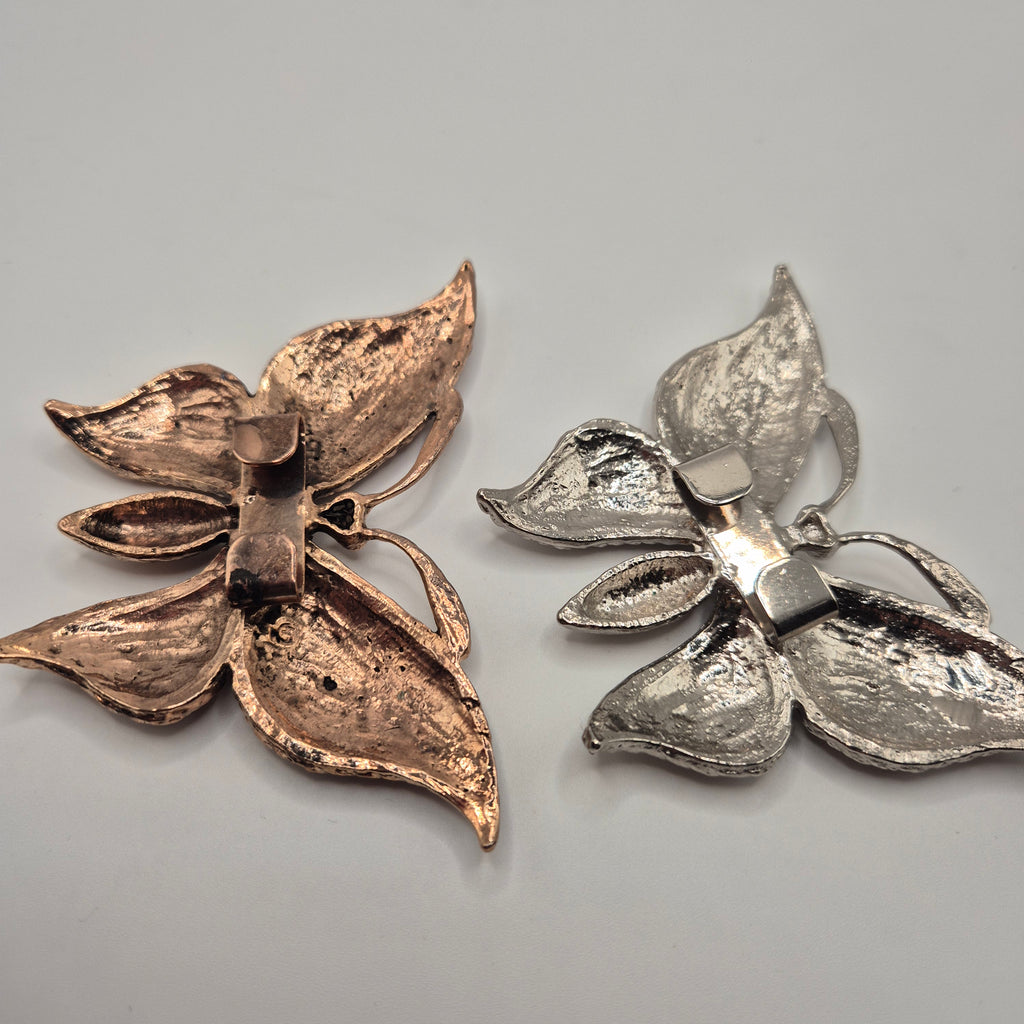 Vintage 80s Statement-Gürtelschnalle „Butterfly“ – Modell Nr. 41 gepunzt – Kupfer/Silber