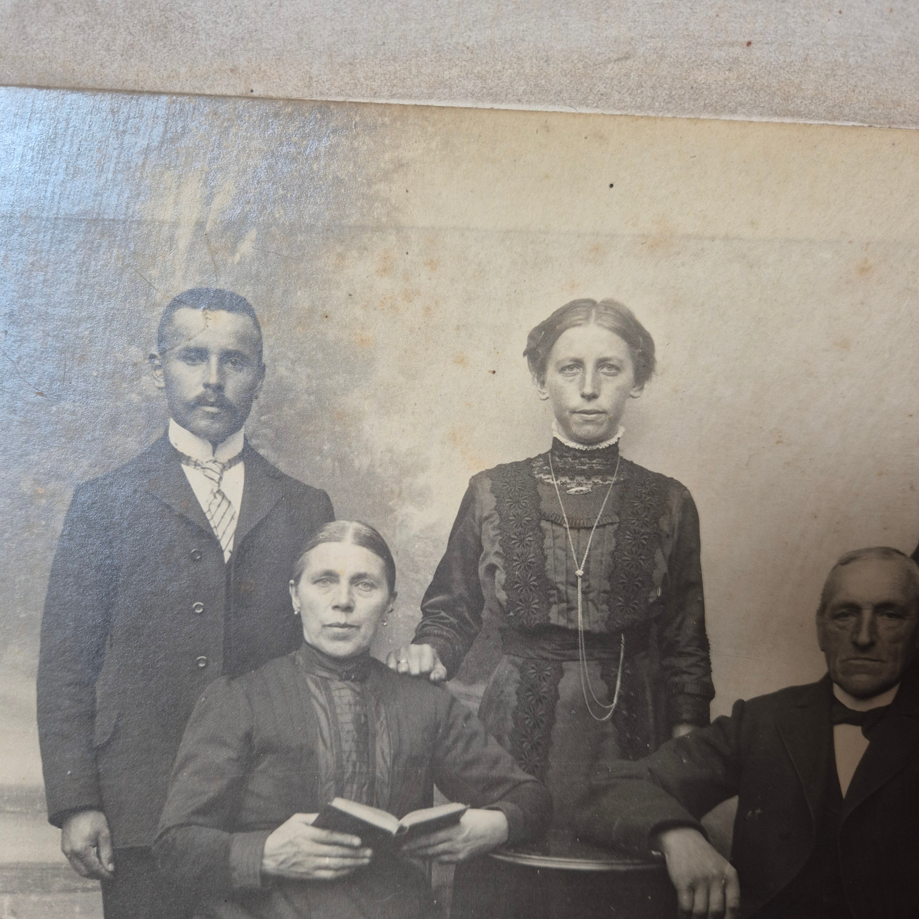 Antike originale Fotografie Familie auf Pappe