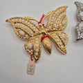 Vintage 80s Statement-Gürtelschnalle „Butterfly“ – Modell Nr. 41 gepunzt – Gold/Silber