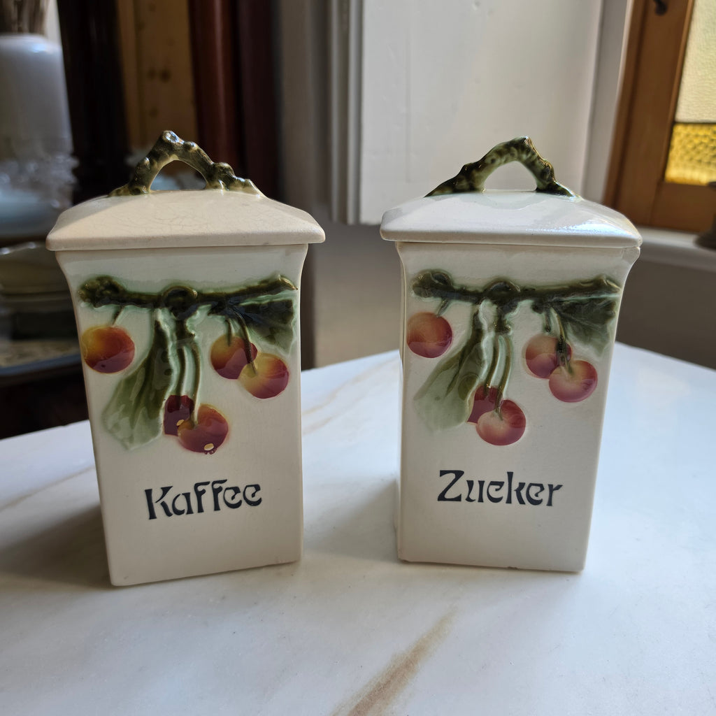 Antike Jugendstil Vorratsdose Keramik "Kaffee" oder "Zucker" ca. 1925