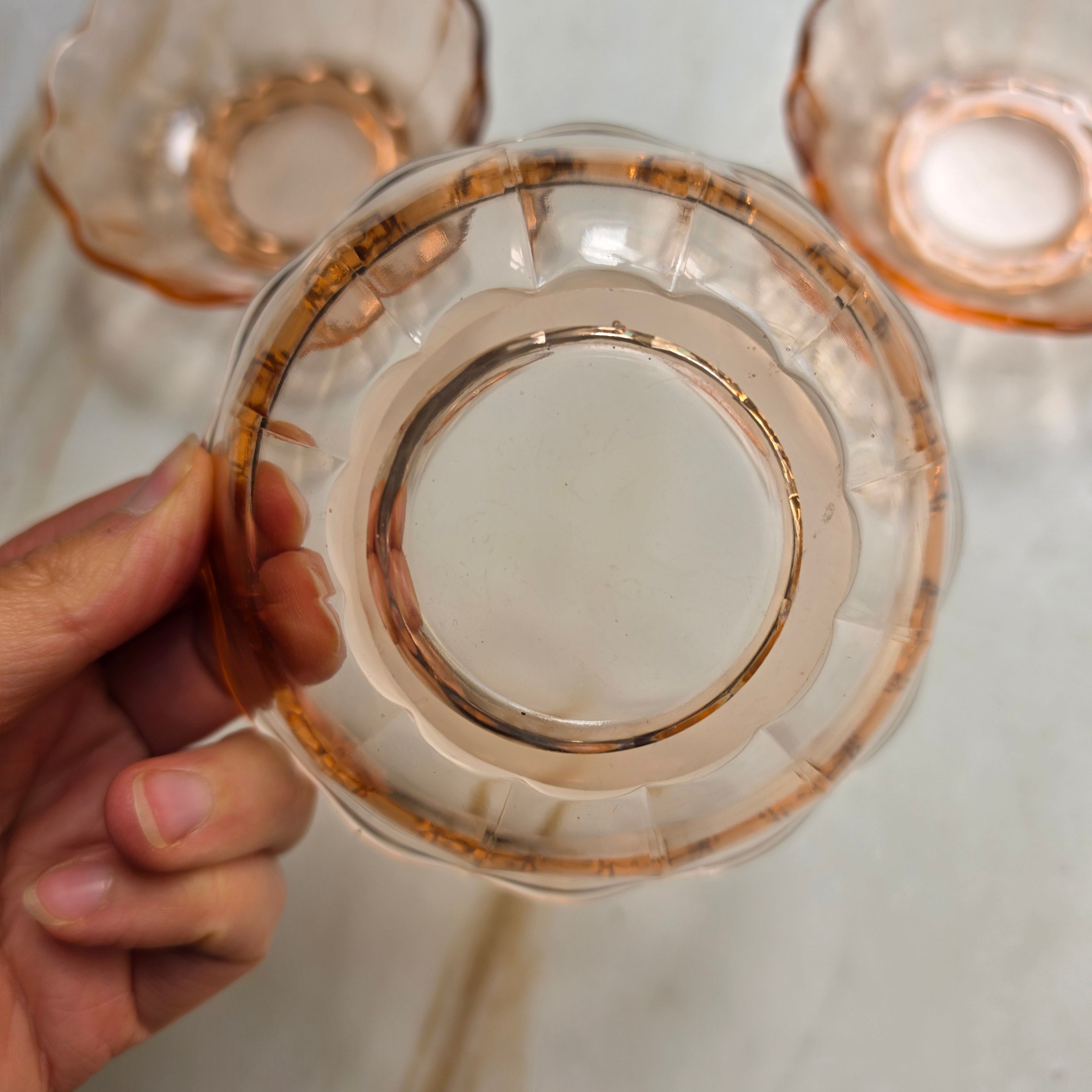 3x Rosalin Glasschalen - im Art-Déco-Stil - Schälchen