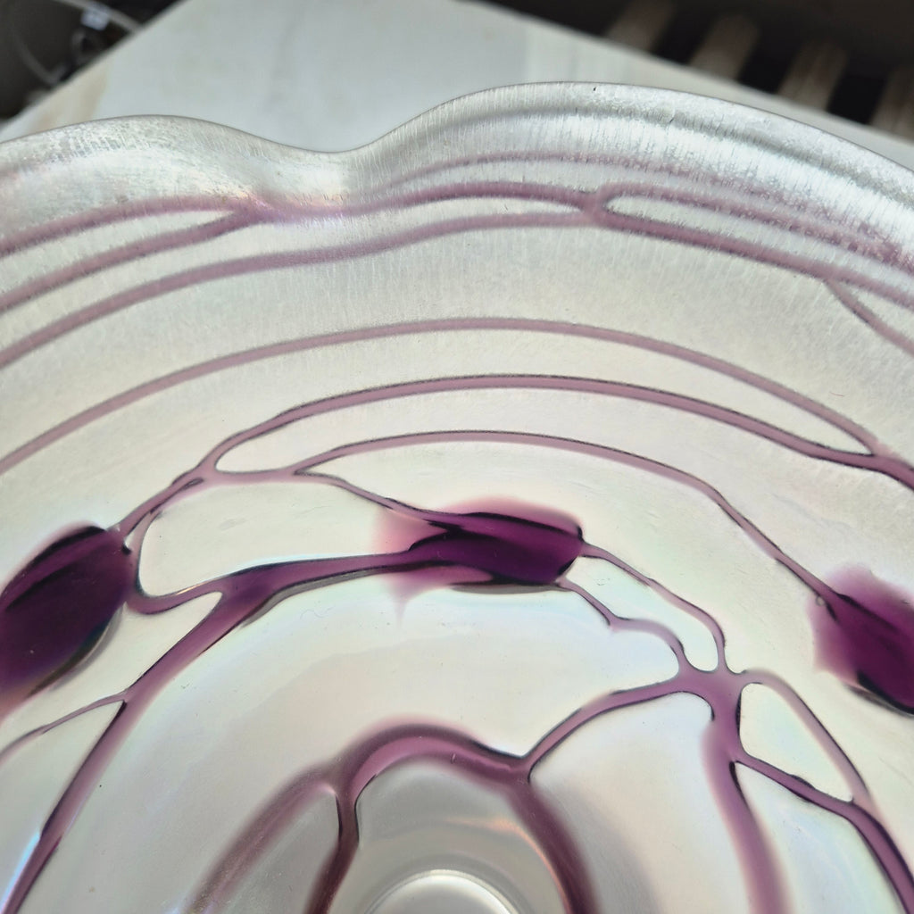 Vintage Jugendstil Glas Schale von Freiherr für Poschinger