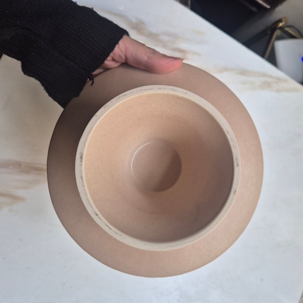 Vintage Keramik Etagere / Gebäckständer Lausitzer Handarbeit J.Wehner lachsfarbend