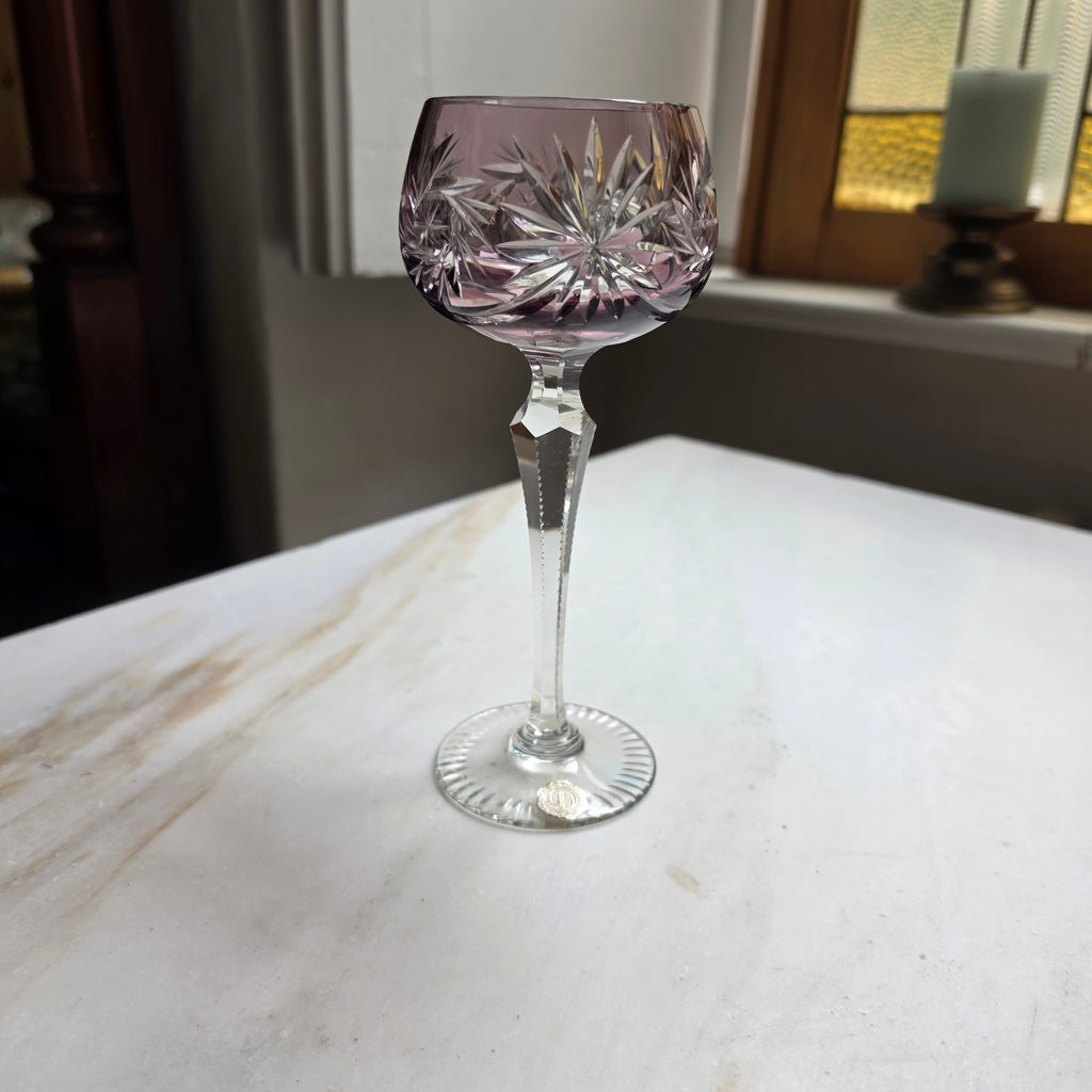 Vintage Bleikristall Römerglas - Weinglas – Amethyst - Violett mit Prunkschliff (Handgeschliffen)