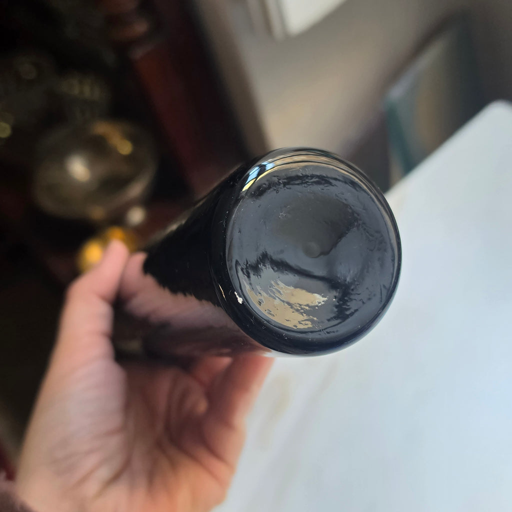 Schwarze Vintage-Flaschenvase aus Glas – Elegantes Wohnaccessoire