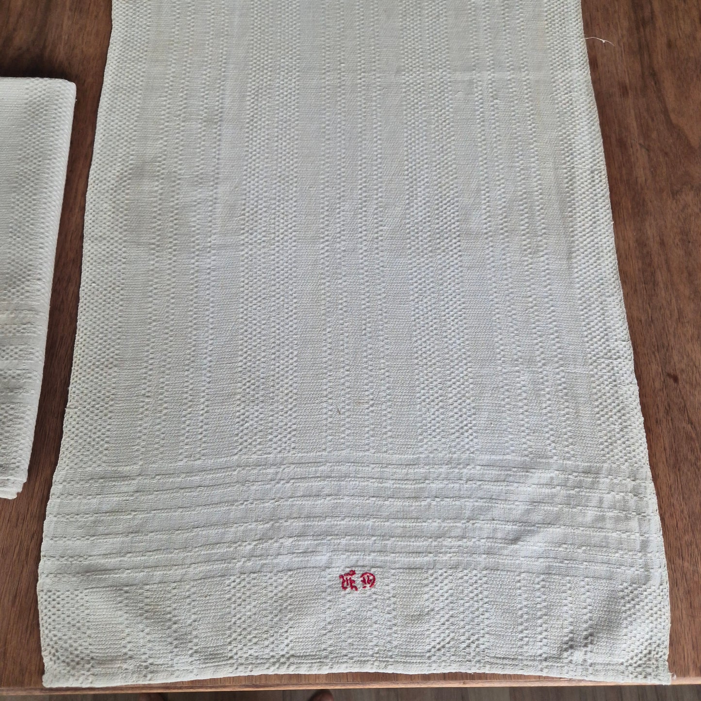 2x Antike Jugendstil Leinen Küchen-& Geschirrtücher Monogramm E.D. cremeweiß🤍