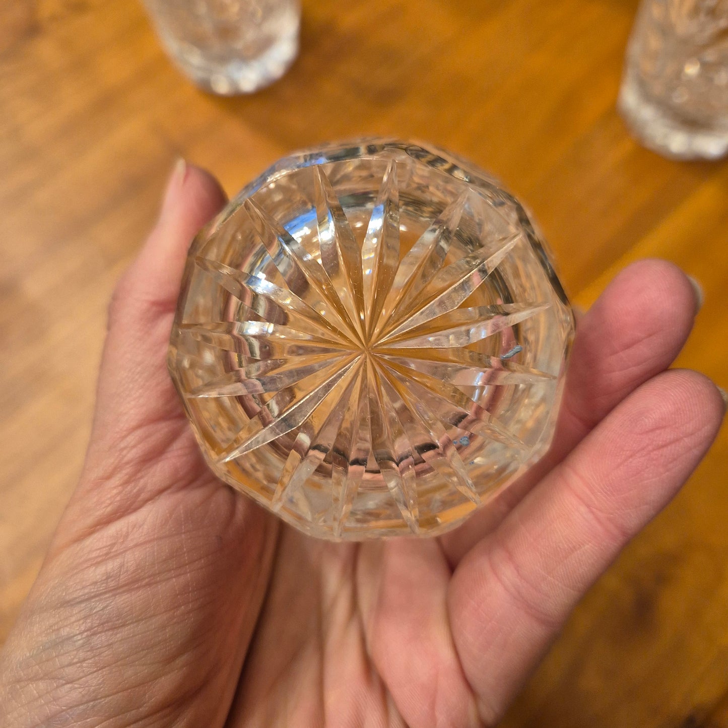 6x Vintage Kristall Whisky Gläser (1x mit minimalen Chip)