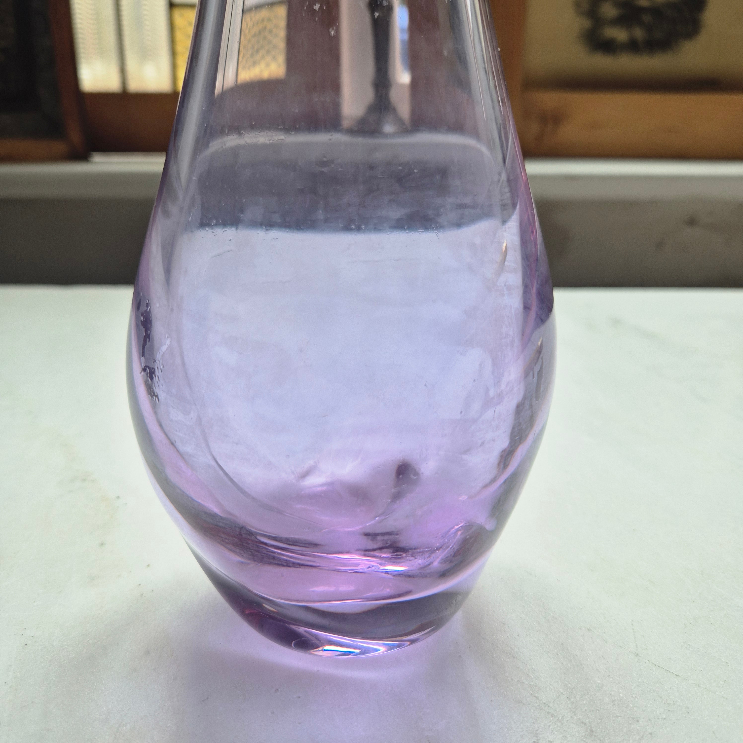 Vintage 70er Jahre Glas Vase wie Murano lila