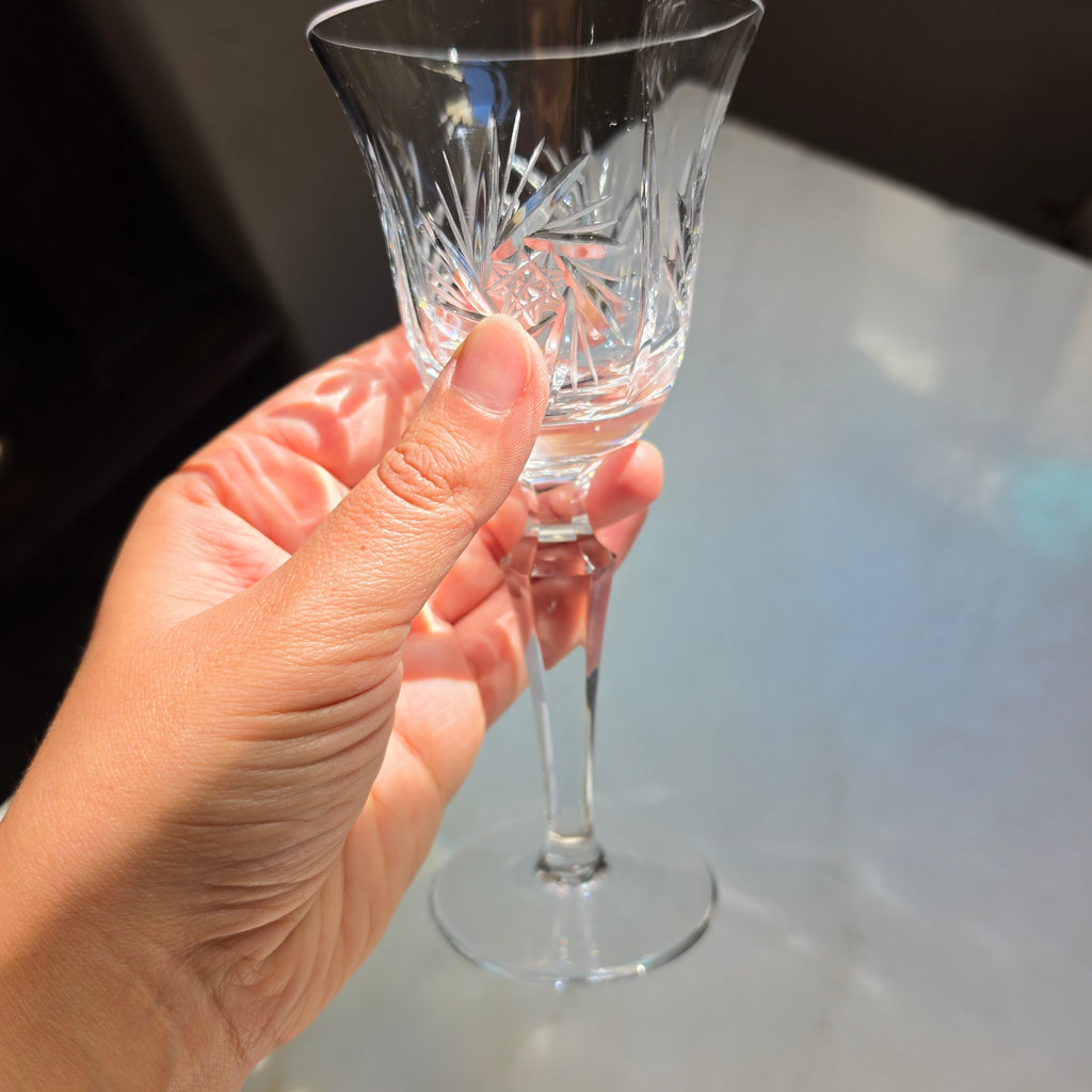 Elegantes Vintage Kristallglas mit Facettenschliff – Mundgeblasen & Handgeschliffen