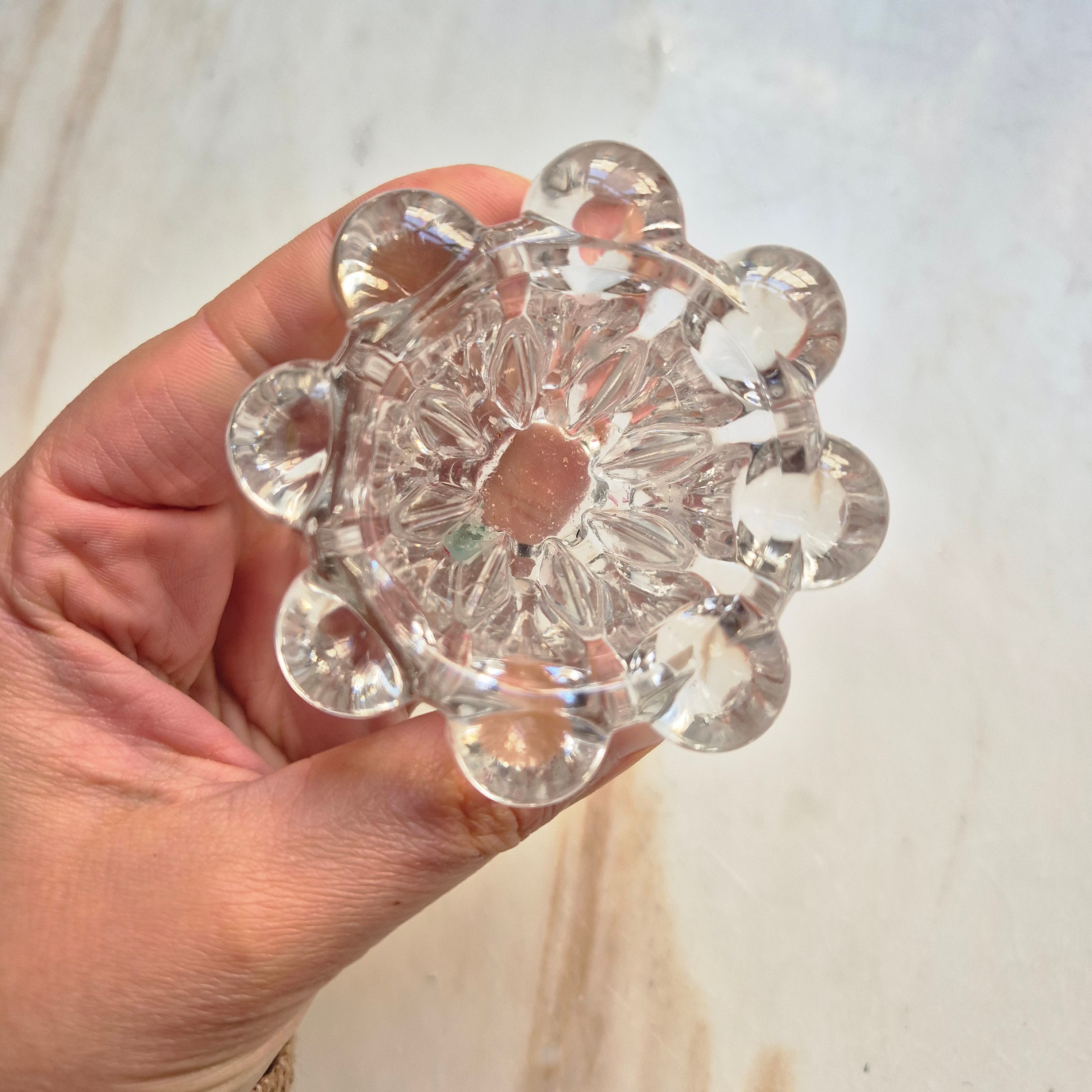 Vintage Bubble Kerzenständer Kerzenhalter Kristall oder Glas