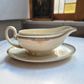 Antike Saucen Sauciere Schüssel Elfenbein Porzellan Goldrand Heinrich H&Co. Selb
