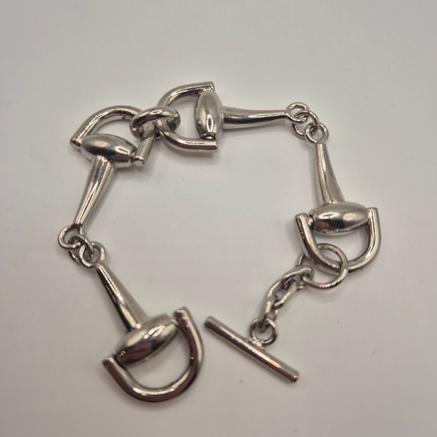 Silbernes Vintage Armband massiv Metall Statement 80er Jahre Anker