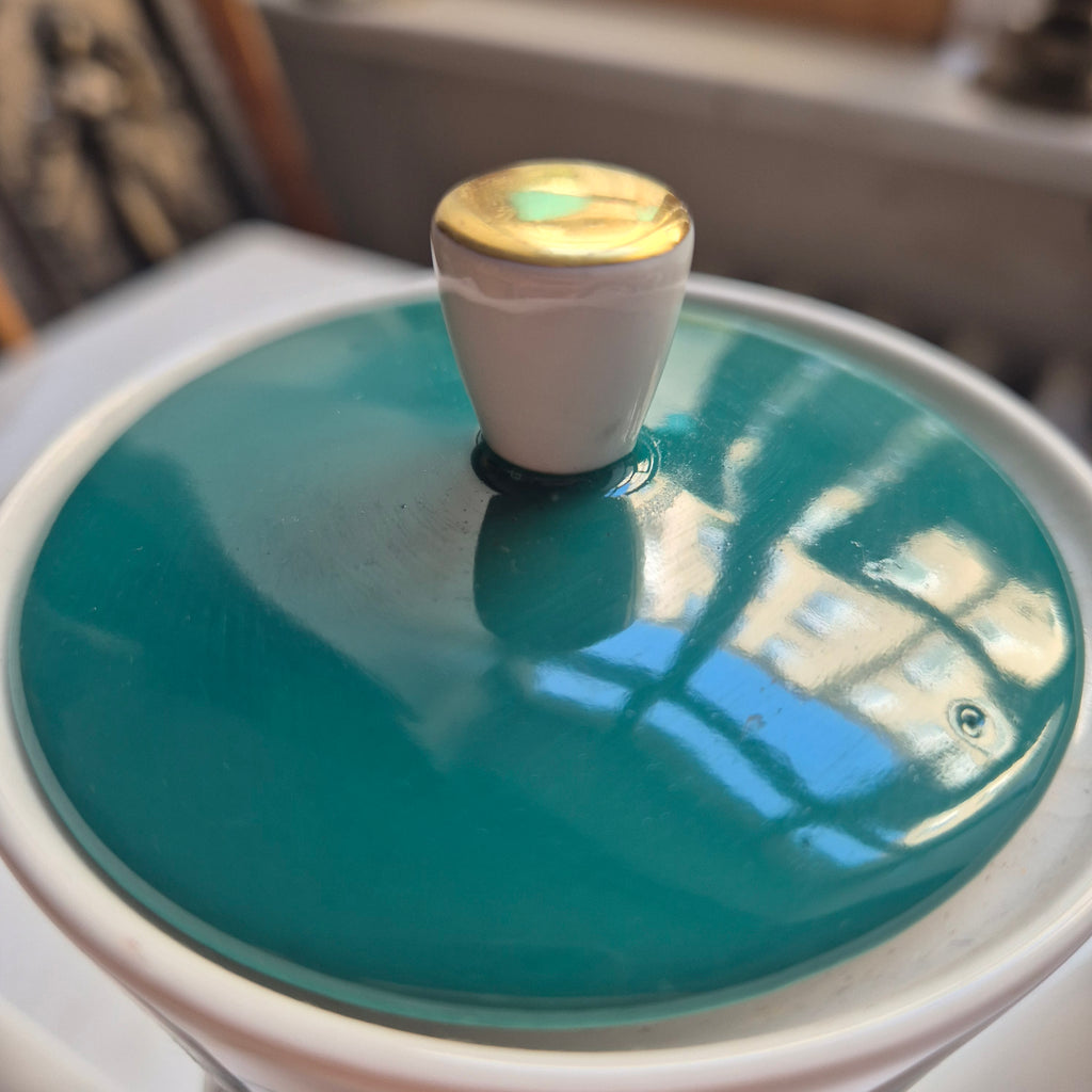 Lettin Porzellan Kaffeekanne 60er Jahre - mit Goldaktzenten