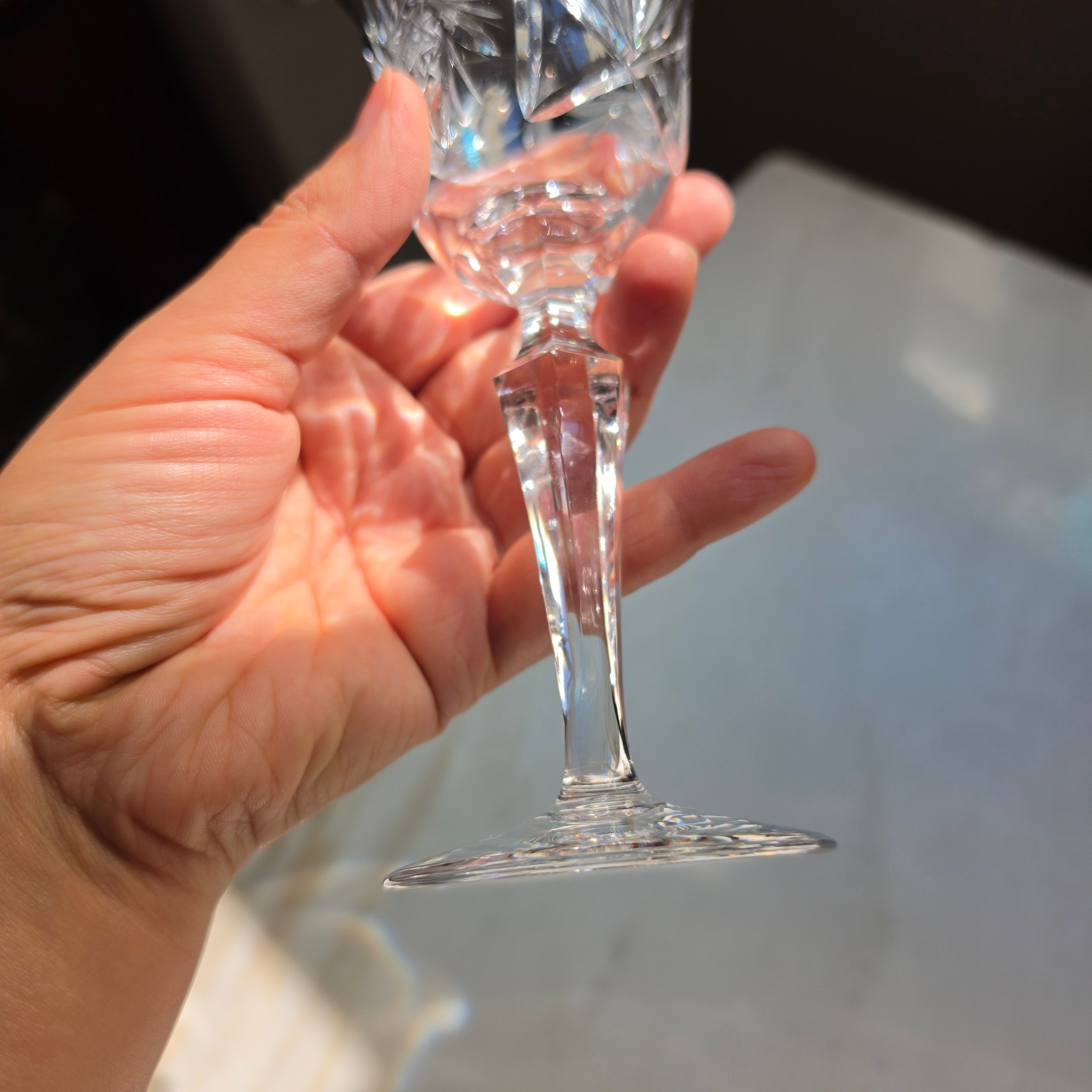 Elegantes Vintage Kristallglas mit Facettenschliff – Mundgeblasen & Handgeschliffen