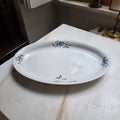 Vintage Melitta Servierplatte "Blauer Rosenstrauß" – Oval – 32 cm – Bavaria Porzellan