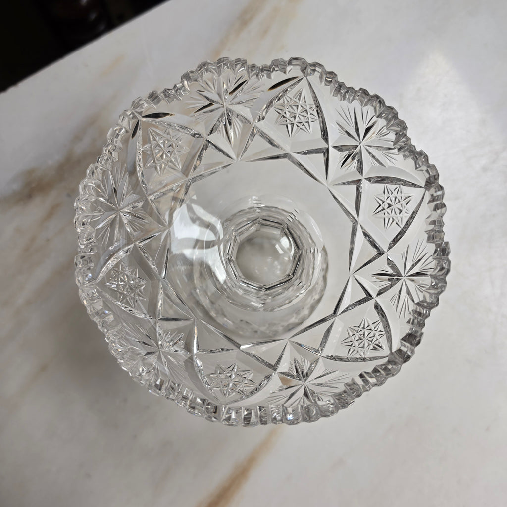 Vintage Kristall Schale auf Fuß - Etagere - Servierschale