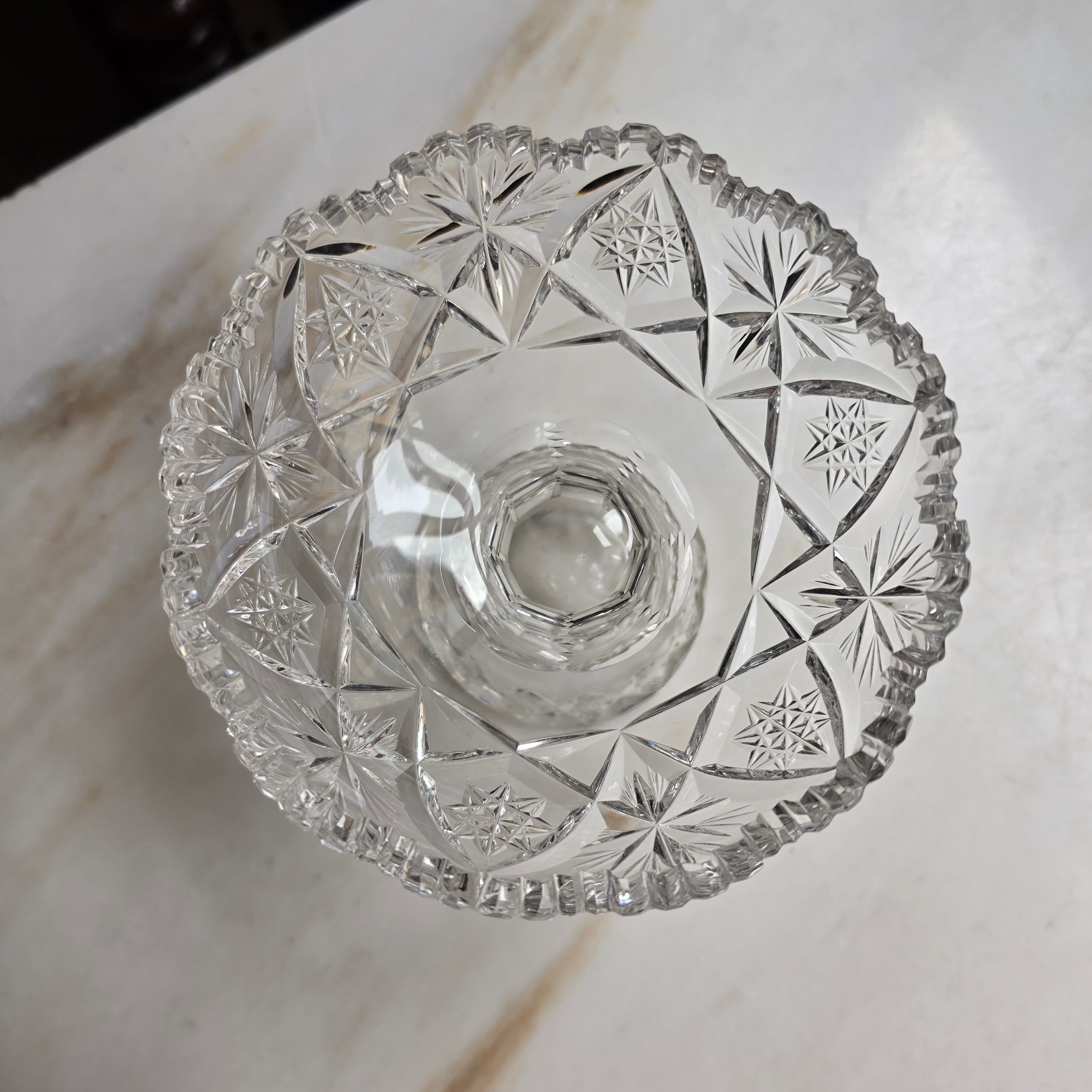 Vintage Kristall Schale auf Fuß - Etagere - Servierschale