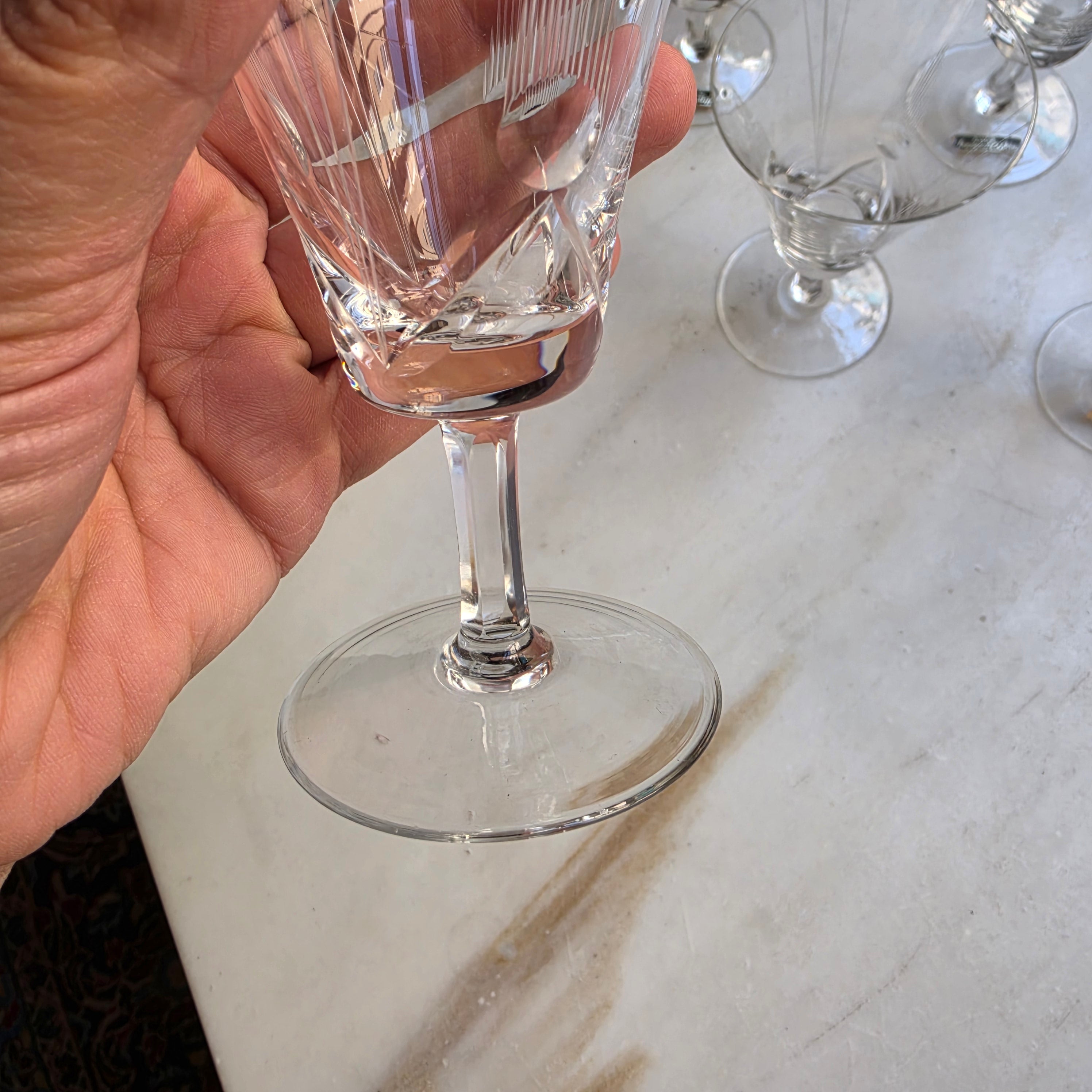 6x Vintage Kristall Likörgläser – Handgeschliffene Aperitifgläser um 1950/60 - Mid-Century Modern