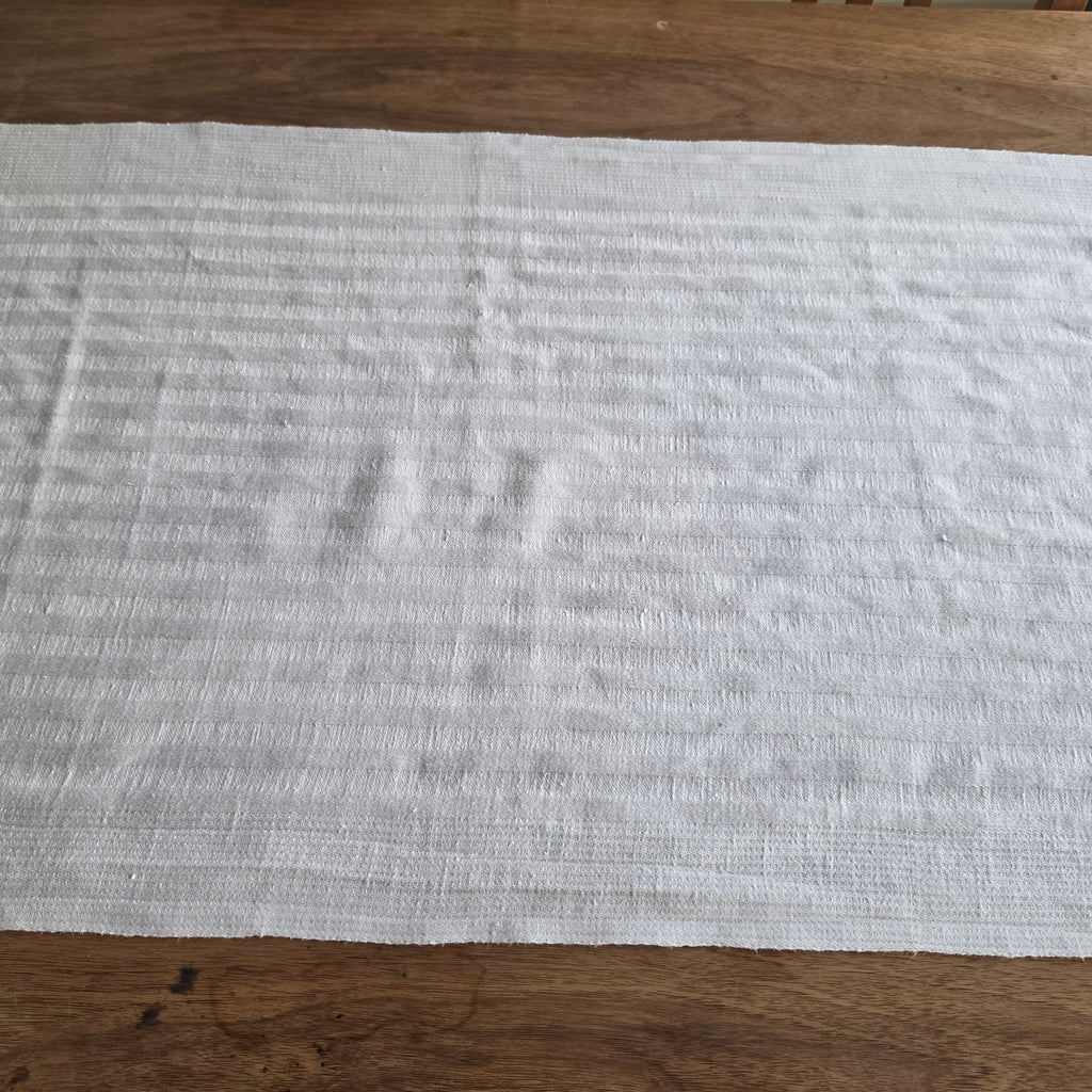 Vintage Leinen-Küchentuch mit rotem Monogramm "P M" - 50x100cm