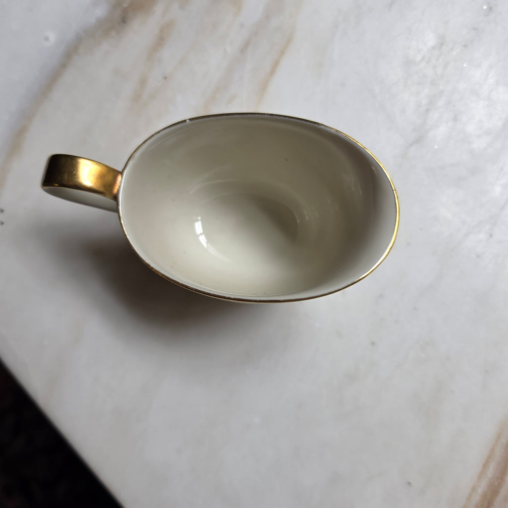 Vintage Hutschenreuther Männervolks-Bavaria Porzellan-Milchkännchen mit Goldrand