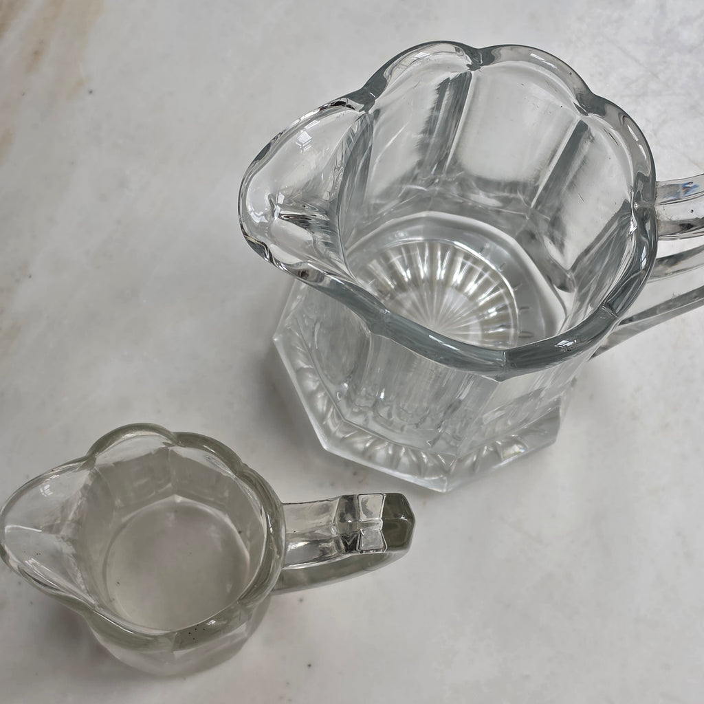 Vintage Milchkännchen Milchkanne Krug Kanne klein Glas Art Deco Stil