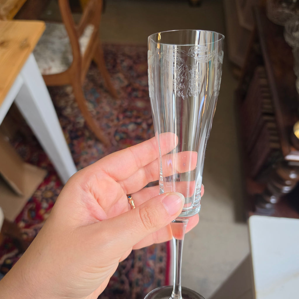 Edles 3er-Set Sektgläser - Champagnerflöten mit feiner Traubengravur – Vintage Eleganz