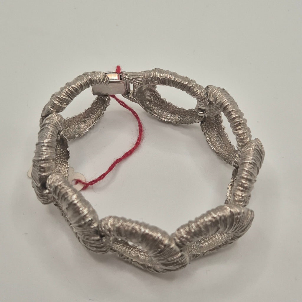 Silbernes Vintage Armband massiv Metall Statement 80er Jahre